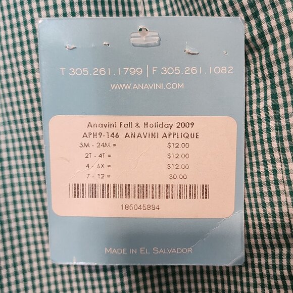 Anavini pants boys 3 green gingham lightweight cotton elastic waist New - Picture 4 of 11